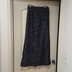 Long tiered black skirt
